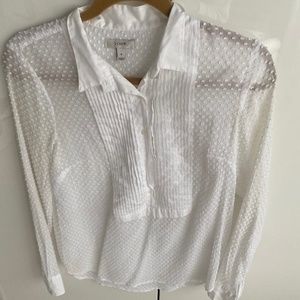 Tuxedo front, swiss dot, white blouse - Light and airy